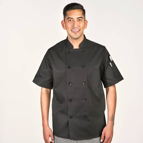 Black Short-Sleeve Chef Coat 812BK