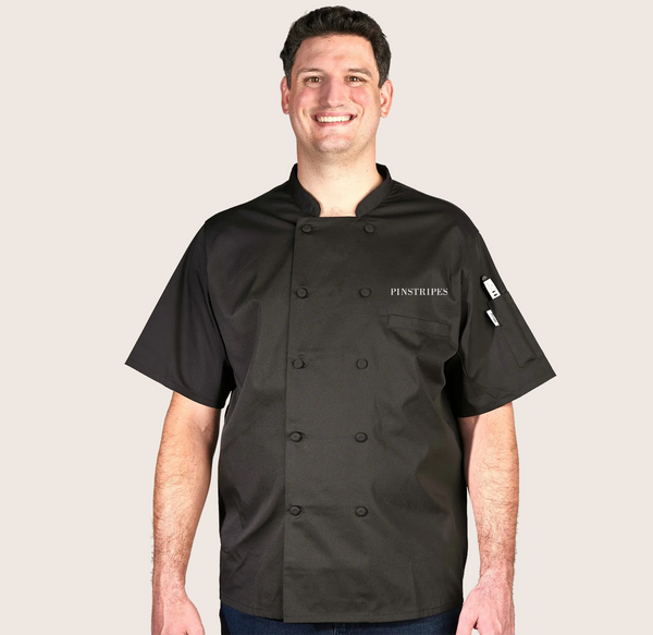 Pinstripes Short Sleeve Mesh Back Coat- Cooks