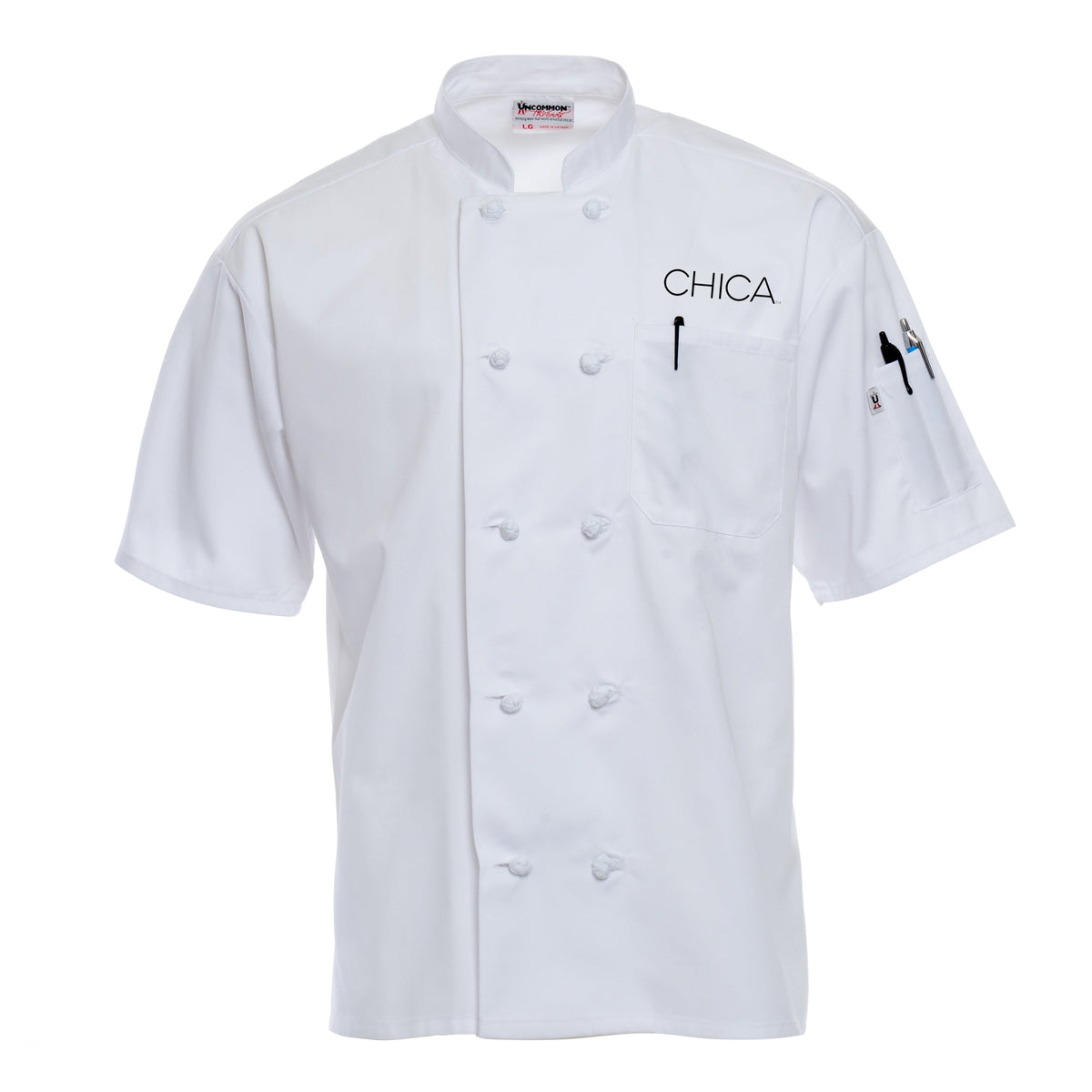 Short Sleeve Knot Button Chef Coat Chef Duds