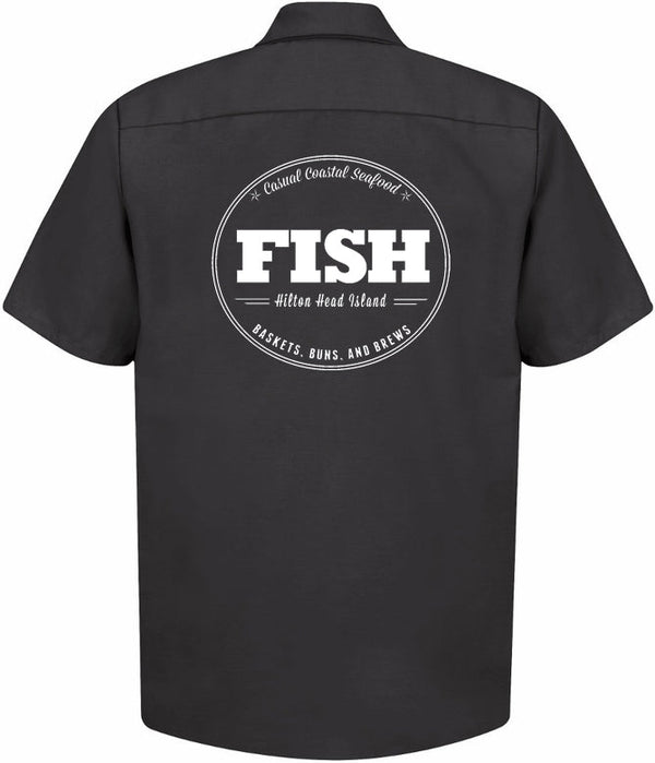 Basic Black Cook Shirt with Fish Logo