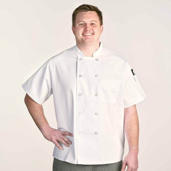 White Short-Sleeve Chef Coat 812