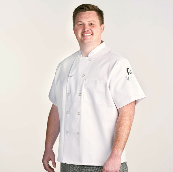 White Short-Sleeve Chef Coat 812