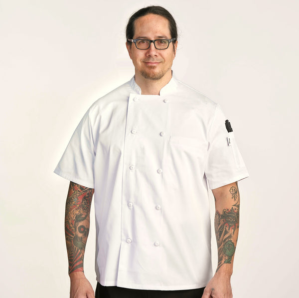 White Mesh-Back Chef Coat 7651