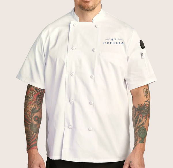 St. Cecilia White Short Sleeve Mesh Back Coat