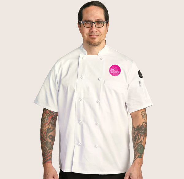 Rosa Mexicano White Short Sleeve Mesh Back Coat