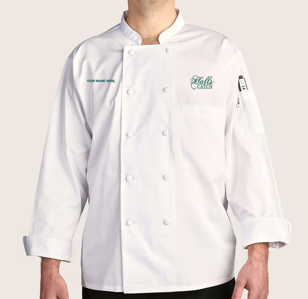 Halls Catch White Mesh-Back Chef Coat