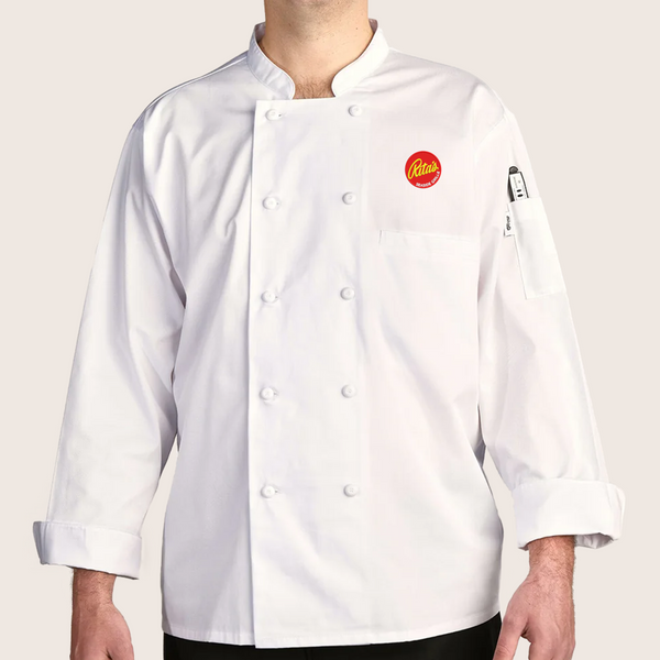 Rita's White Mesh-Back Chef Coat