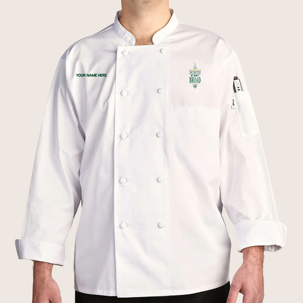 Slightly North of Broad White Mesh-Back Chef Coat