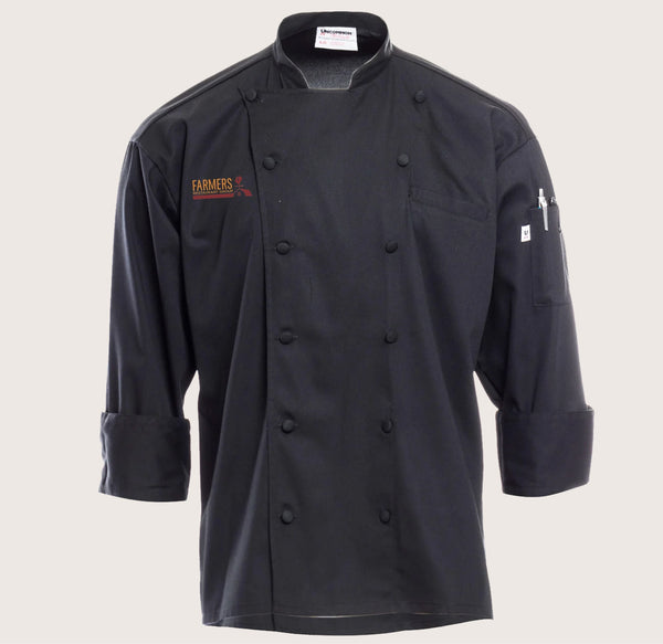 Black Mesh-Back Chef Coat