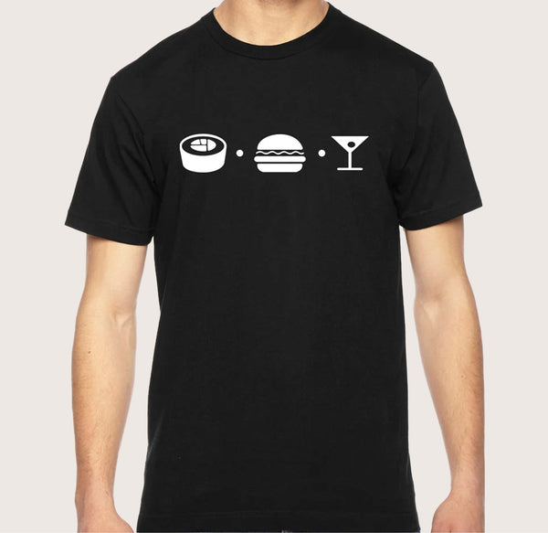 Black Server T Shirt with Cowfish Print