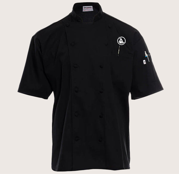 Black Short Sleeve Mesh Back Coat
