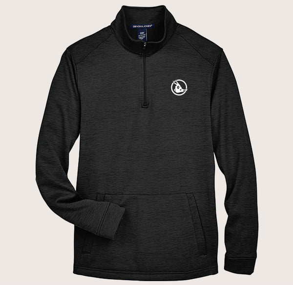 D&J Men's Newbury Mélange Fleece Quarter-Zip with Cowfish Logo