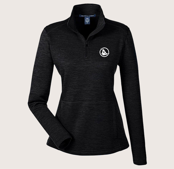 D&J Women's Newbury Mélange Fleece Quarter-Zip with Cowfish Logo