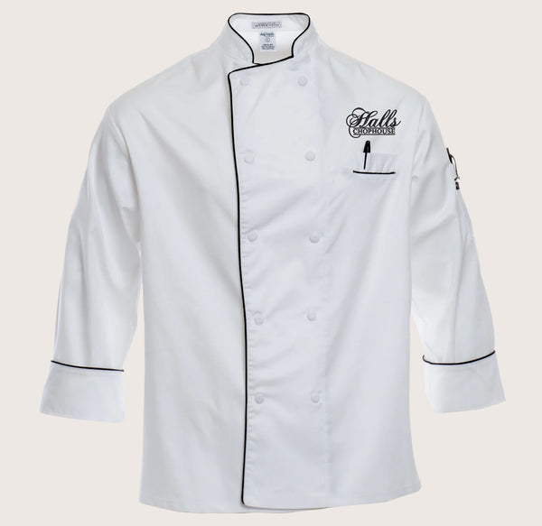 Hall's Chophouse Executive Chef Coat (Cloth Covered Buttons)