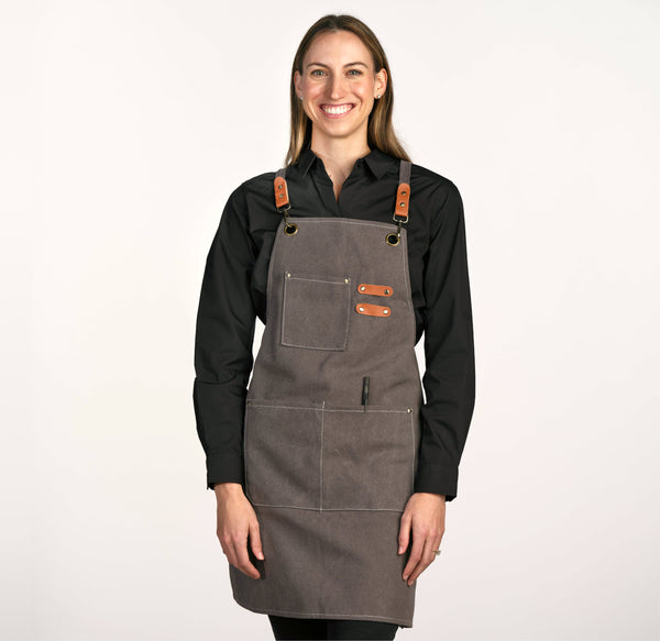 Grey Crossback Apron