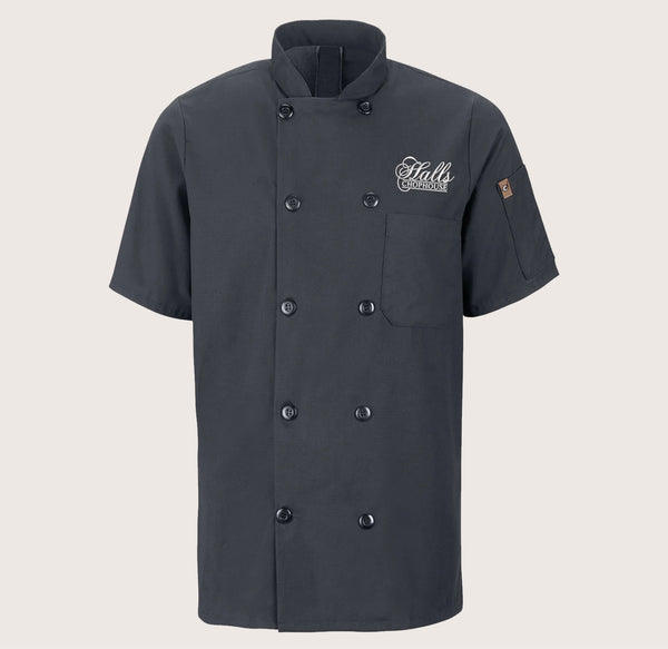 Hall's Chophouse Short Sleeve Chef Coat with OilBlok + MIMIX®