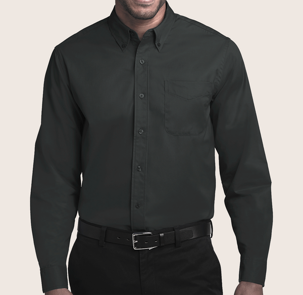 Pinstripe FOH Mens Long Sleeve Easy Care Shirt