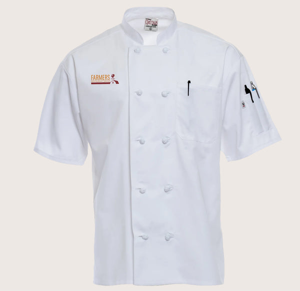 Short Sleeve Knot Button Chef Coat