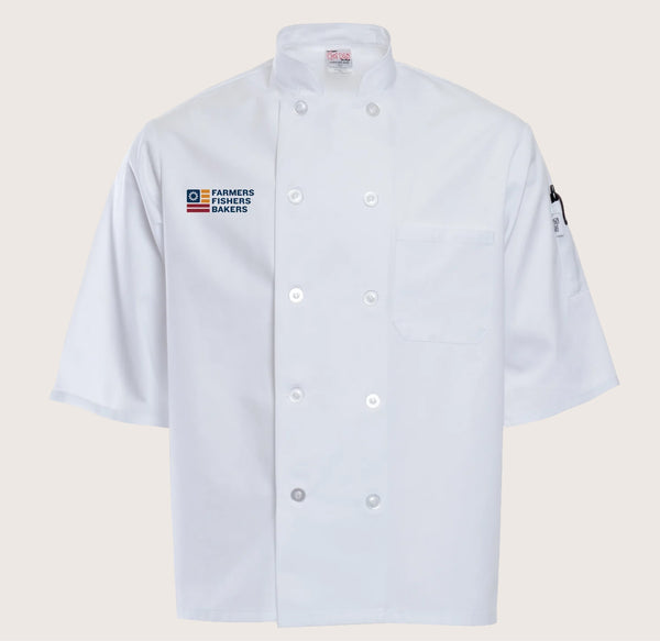 White Short Sleeve Chef Coat