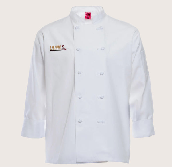 Womens Knot Button Chef Coat