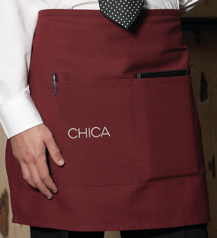 Burgundy Half Bistro with Chica Logo
