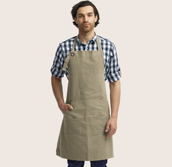 Khaki Canvas Bib Apron
