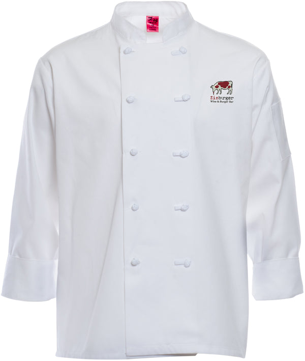 Knot Button Chef Coat with Thermometer Pocket, Red Kap