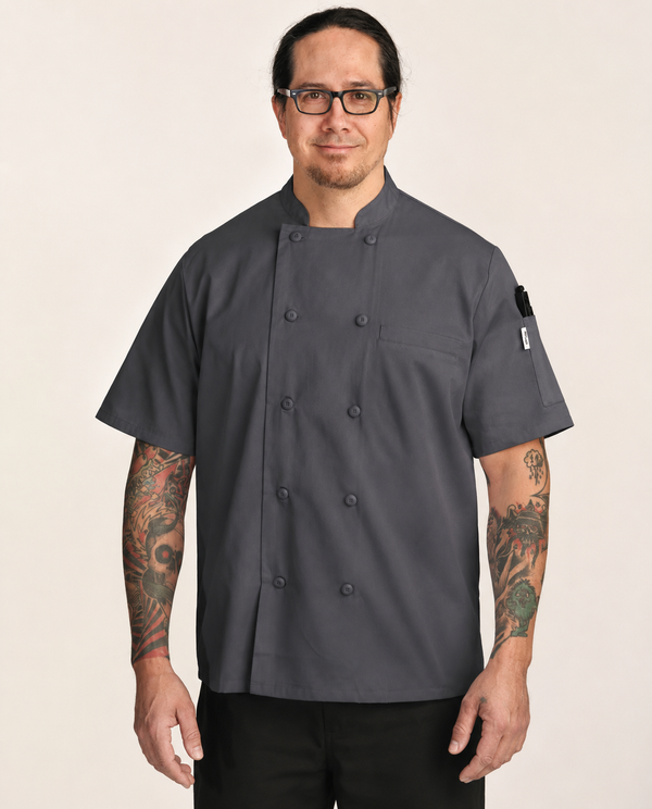 Grey Mesh-Back Chef Coat 3651