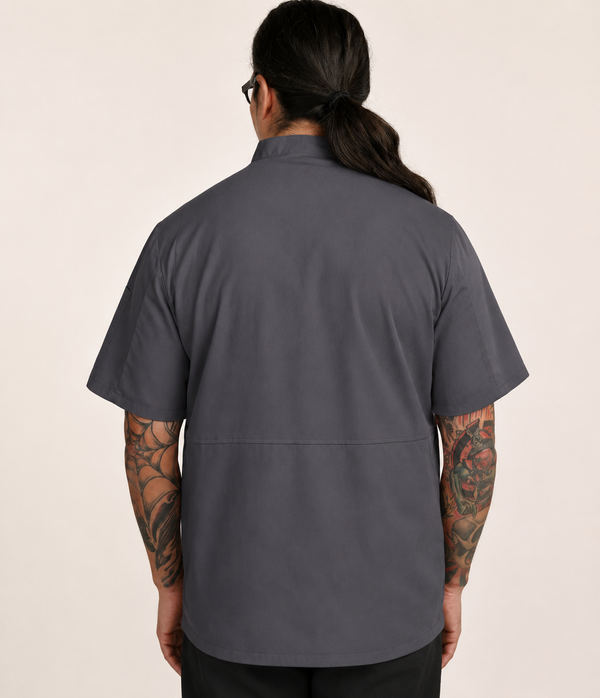 Grey Mesh-Back Chef Coat 3651