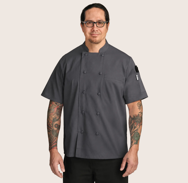 Grey Mesh-Back Chef Coat 3651