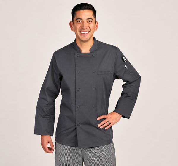 Grey Mesh-Back Chef Coat 3655