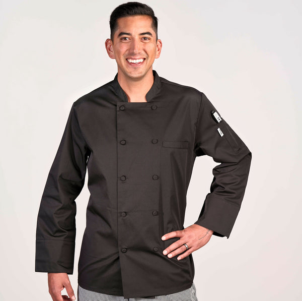 Black Mesh-Back Chef Coat 4655