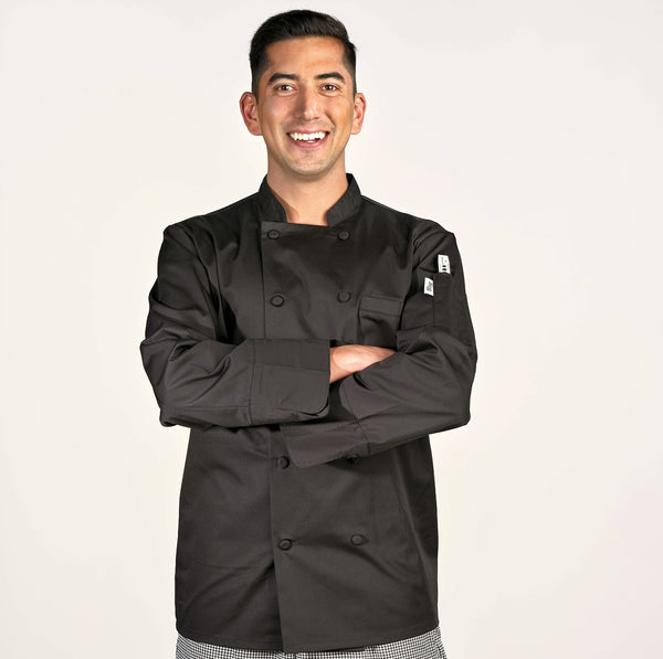 Black Mesh-Back Chef Coat 4655