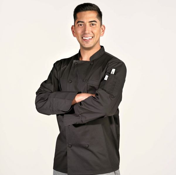 Black Mesh-Back Chef Coat 4655