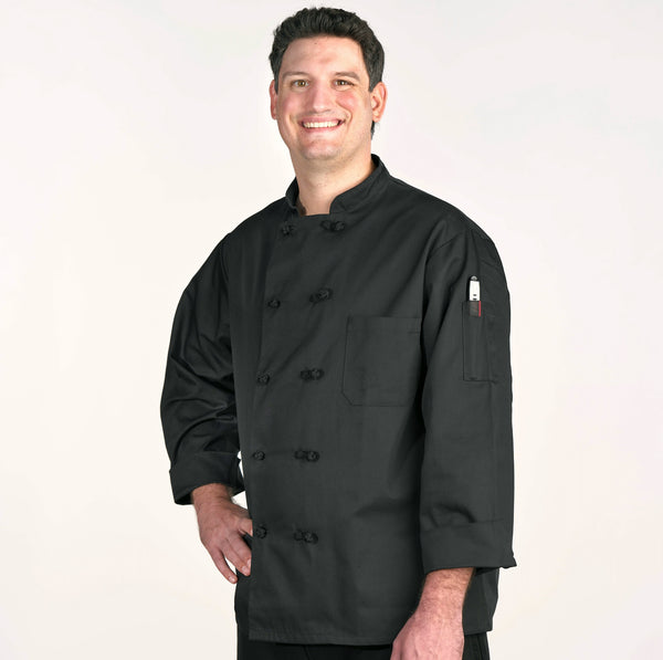 Black Knot-Button Chef Coat 830BK