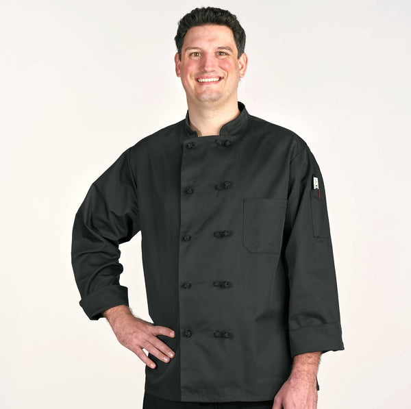 Black Knot-Button Chef Coat 830BK