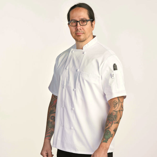 White Mesh-Back Chef Coat 7651