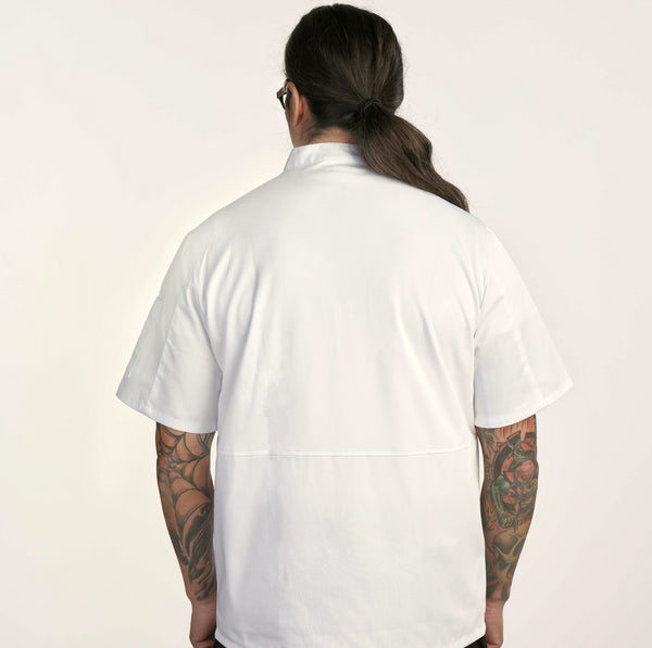 White Mesh-Back Chef Coat 7651