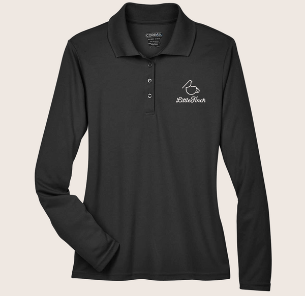 Olive & Finch Black Long Sleeve Polo