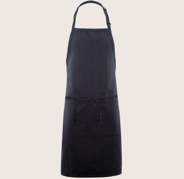 Marcel Pinstripe 2 Pocket Bib Apron